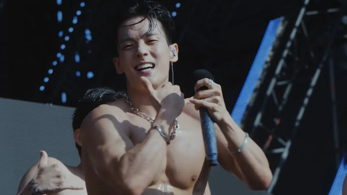 HUTA Performing with a Microphone at WATERBOMB SEOUL 2026