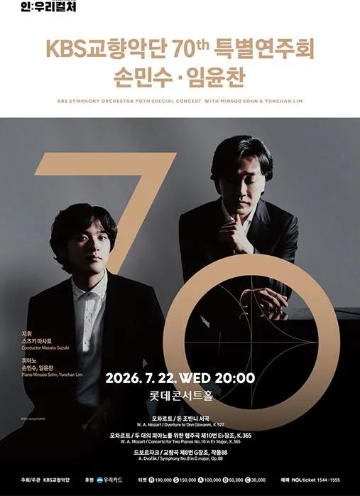 Pianist Lim Yun-chan to Perform with Mentor Son Min-soo for KBS Symphony Orchestra's 70th Anniversary