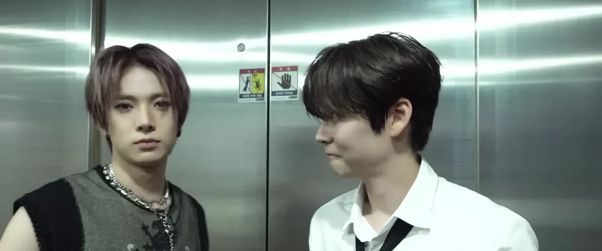 Evan and Eunseok Film Ride or Die Challenge Behind-the-Scenes in Elevator