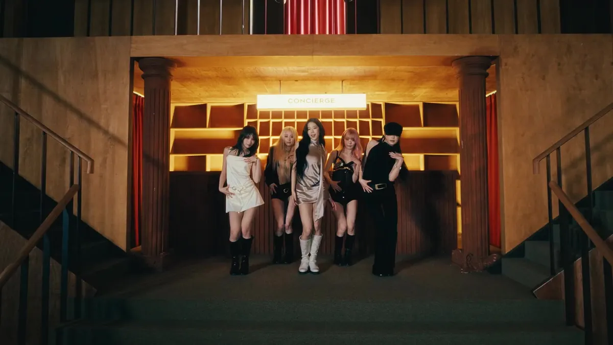 르세라핌 'Made My Night' 퍼포먼스 필름 공개, 'THE LOBBY' 배경의 무대 영상